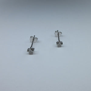 9ct White Gold Diamond Set Star Earrings