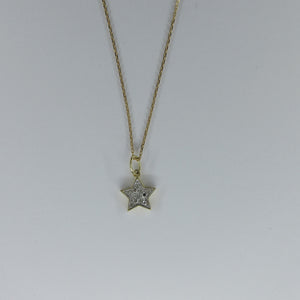 9ct Yellow Gold Diamond Star Necklace