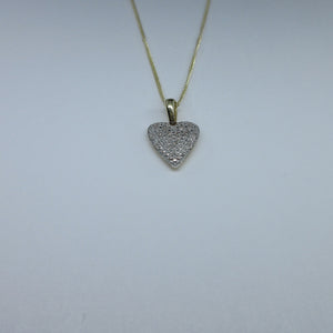 9ct Yellow Gold Diamond Heart Necklace