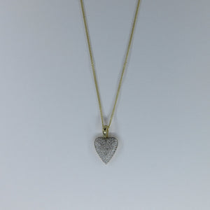 9ct Yellow Gold Diamond Heart Necklace