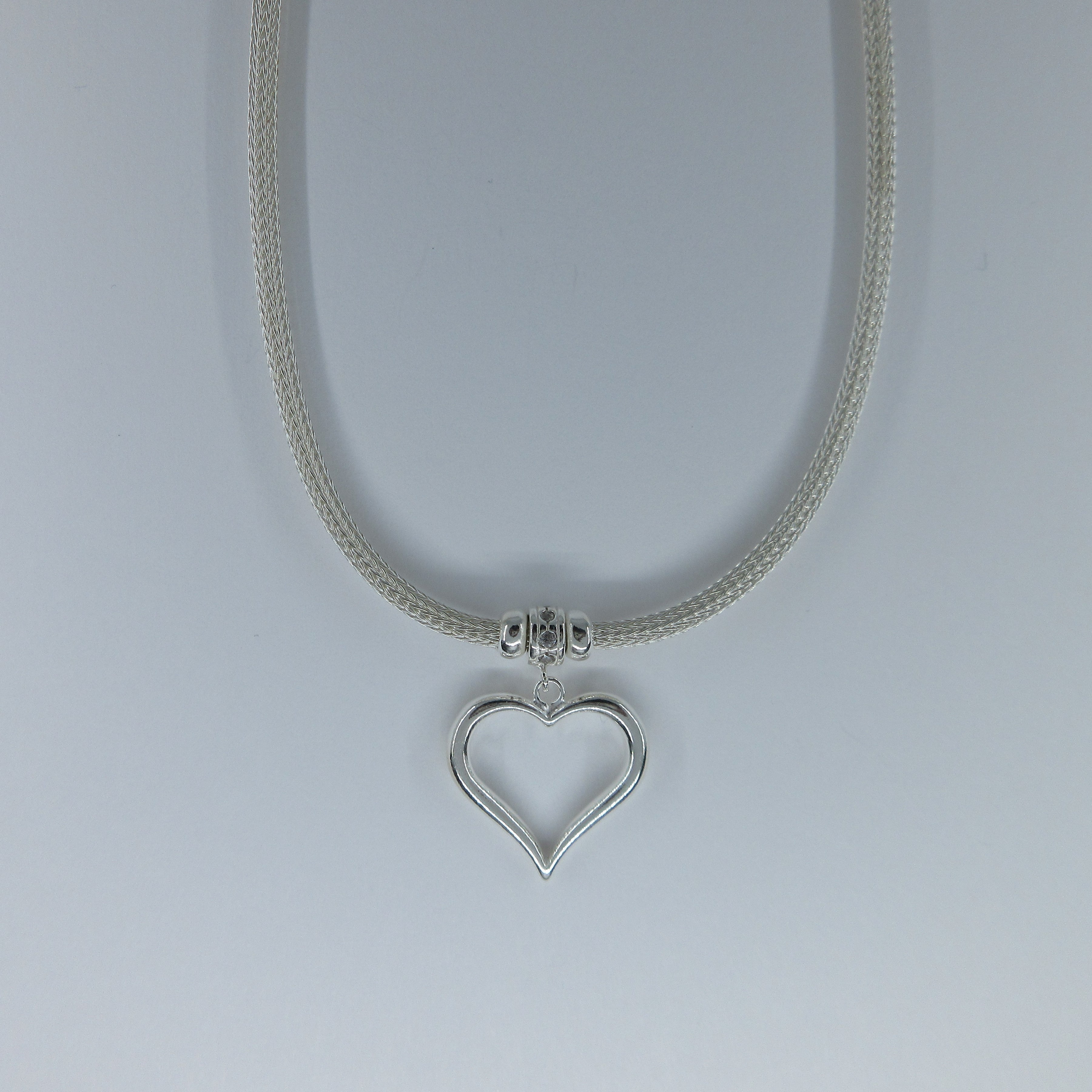 Silver Open Heart Necklace