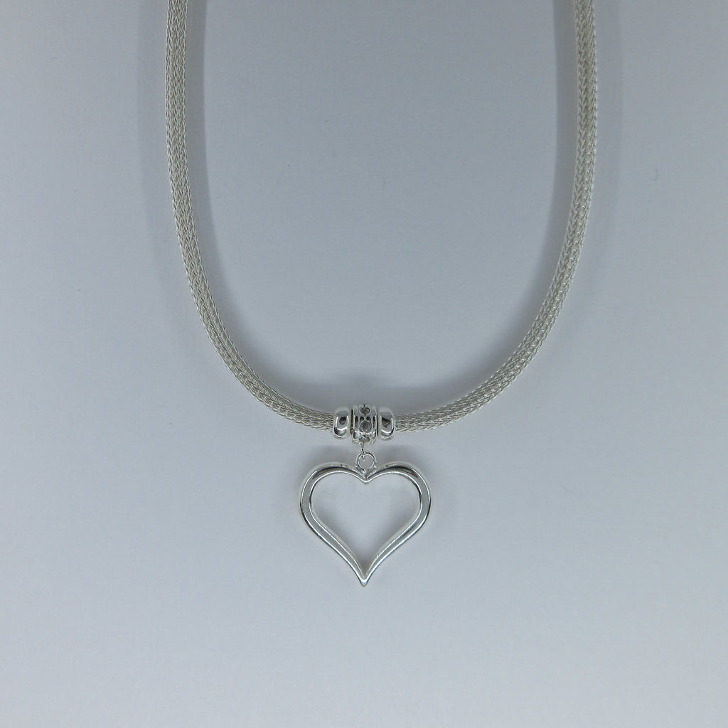 Silver Open Heart Necklace