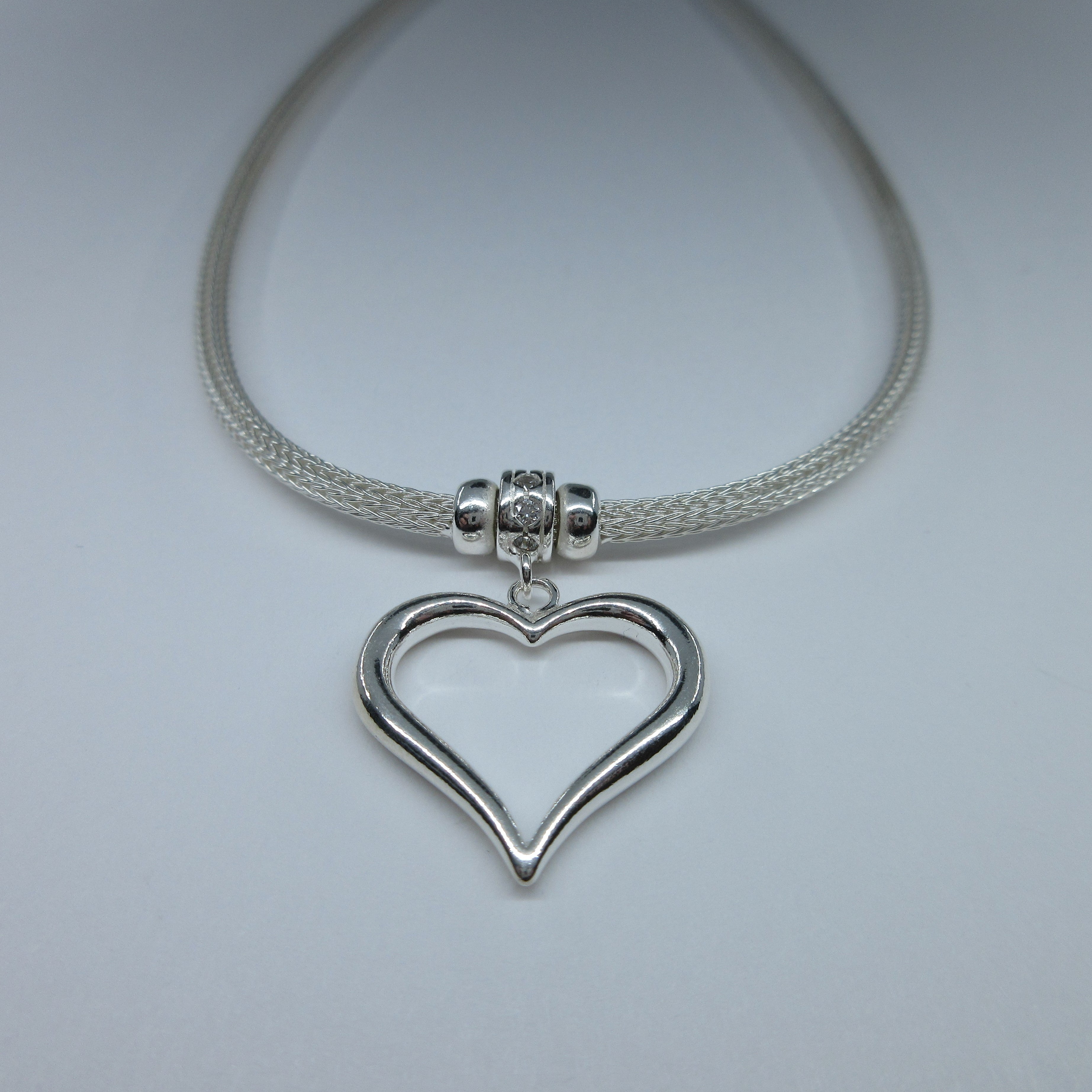 Silver Open Heart Necklace