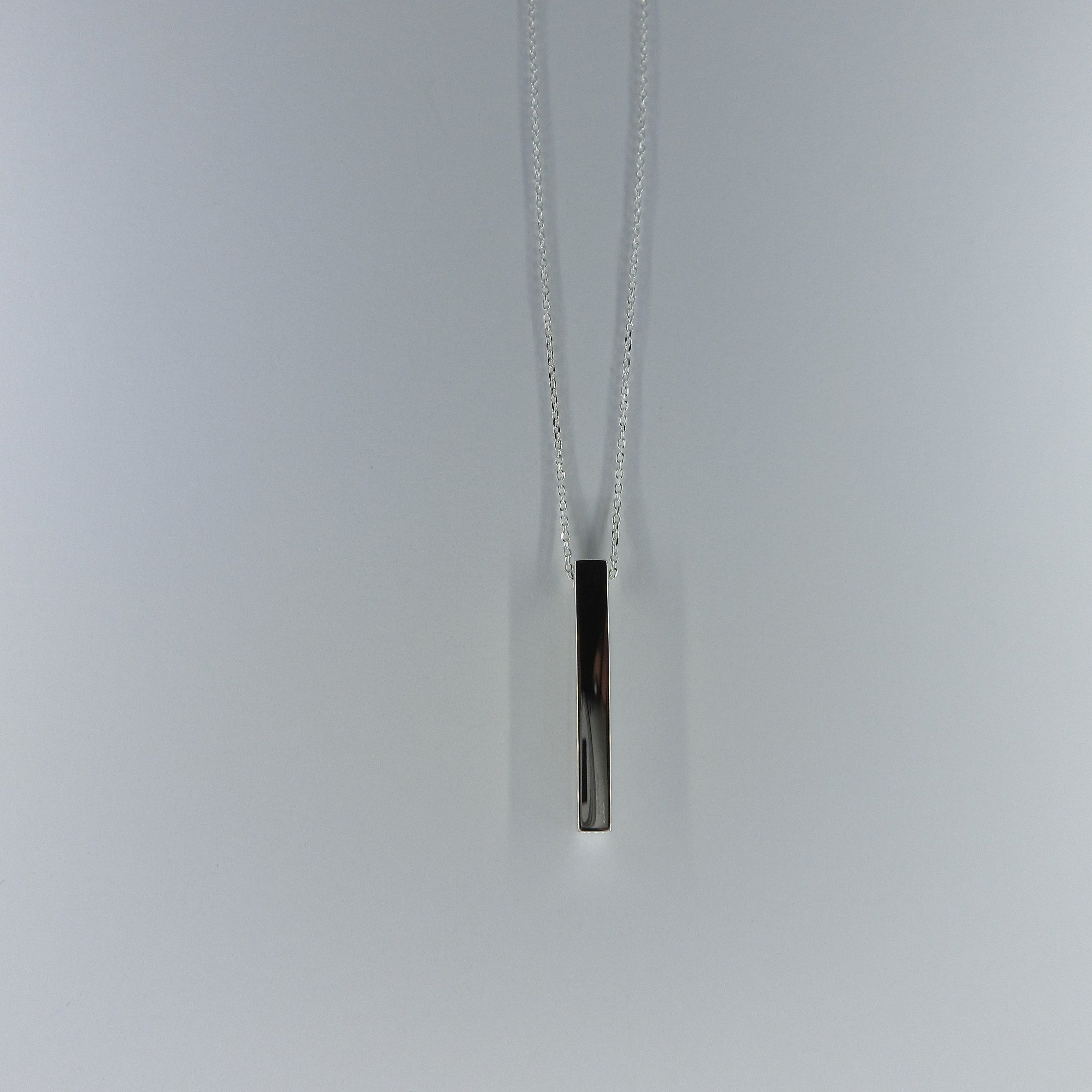 Silver Rectangular Bar Necklace