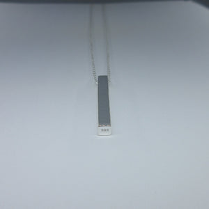 Silver Rectangular Bar Necklace