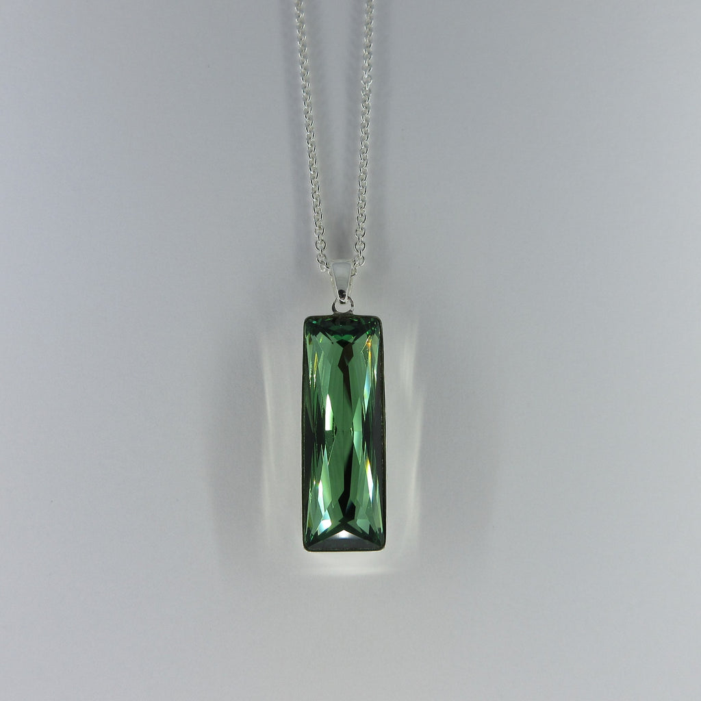 Silver Green Stoned Necklace