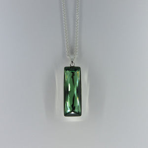 Silver Green Stoned Necklace