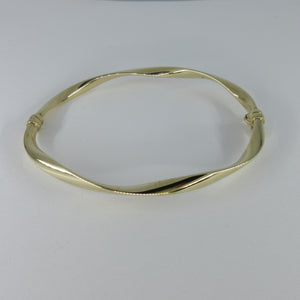 Ladies 9ct Yellow Gold Twist Bangle