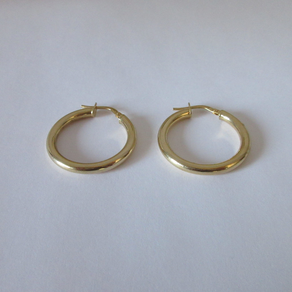 9ct Yellow Gold 25mm Hoop Earrings