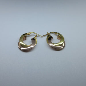 9ct 2 Colour Hoop Earrings