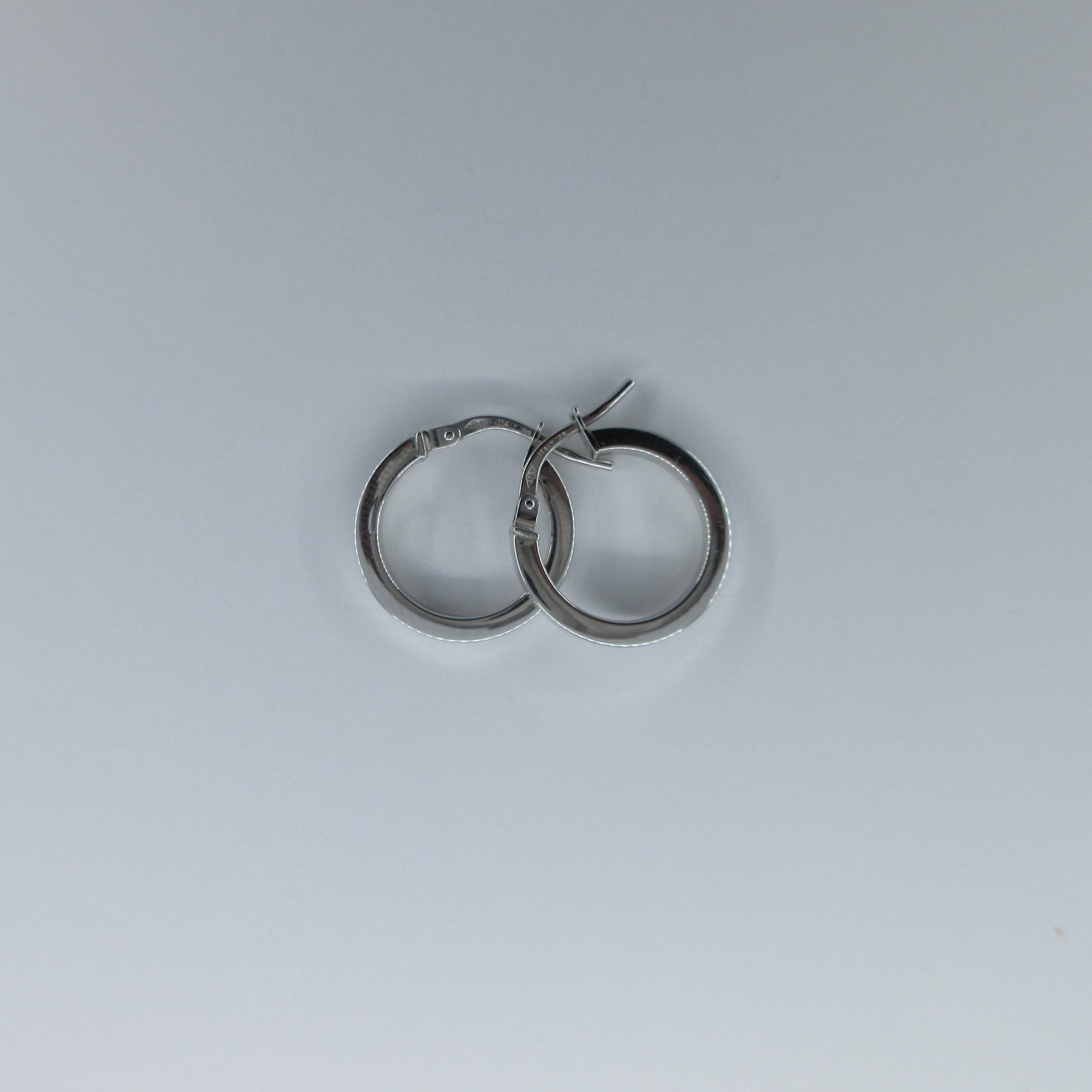 9ct White Gold Hoop Earrings