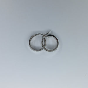 9ct White Gold Hoop Earrings