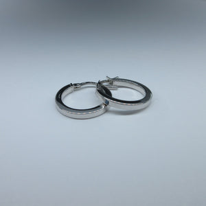 9ct White Gold Hoop Earrings