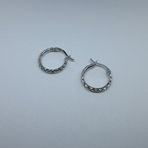 9ct White Gold Round Hoop Earrings