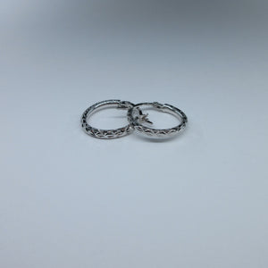 9ct White Gold Round Hoop Earrings