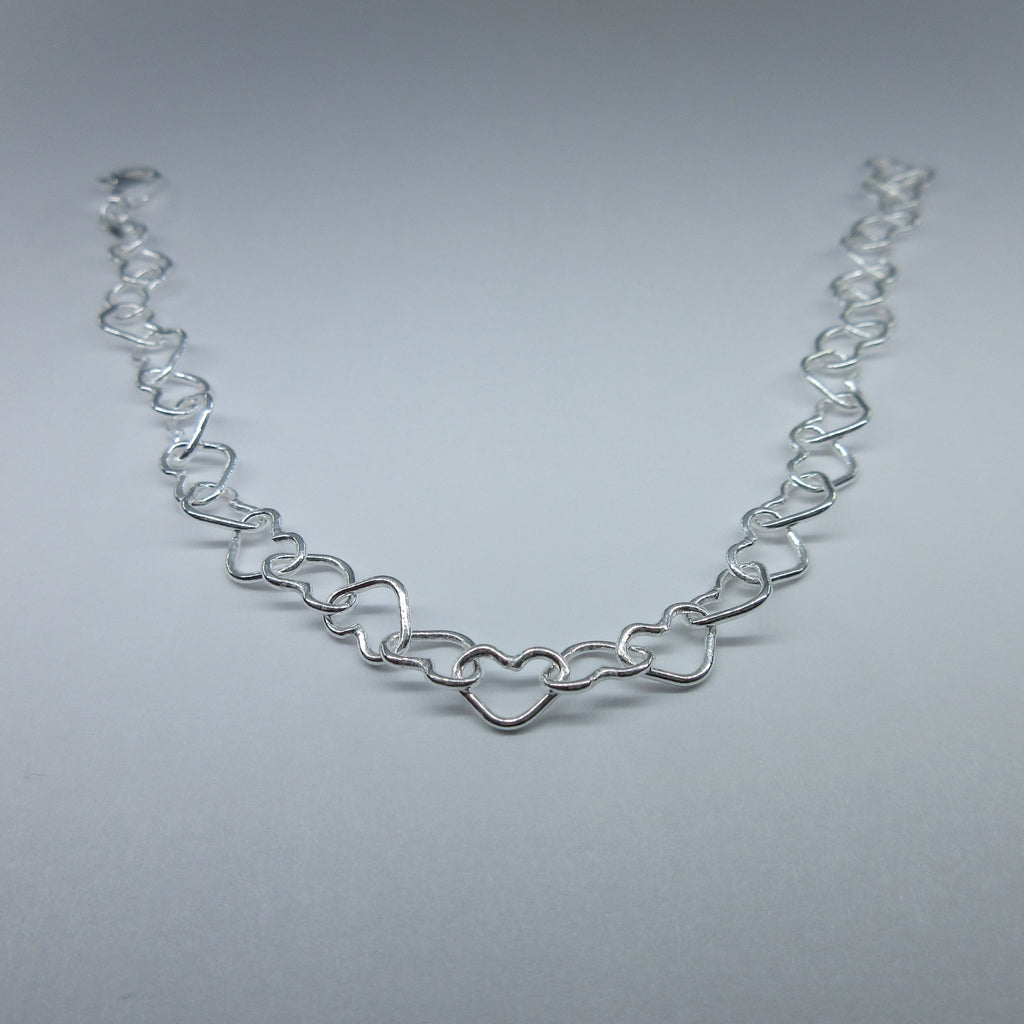 Ladies Silver Heart Bracelet