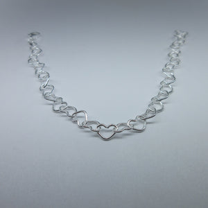 Ladies Silver Heart Bracelet