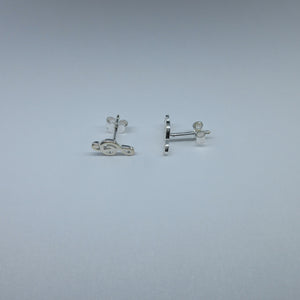 Silver Treble Clef Stud Earrings