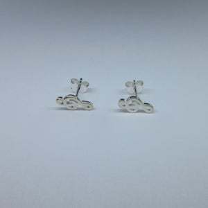 Silver Treble Clef Stud Earrings