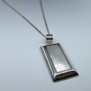 Silver White Mother of Pearl Necklace