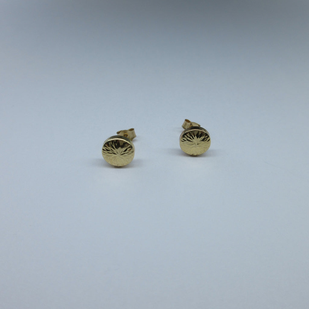 9ct Yellow Gold Round Stud Earrings