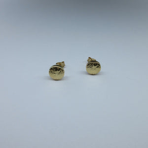 9ct Yellow Gold Round Stud Earrings