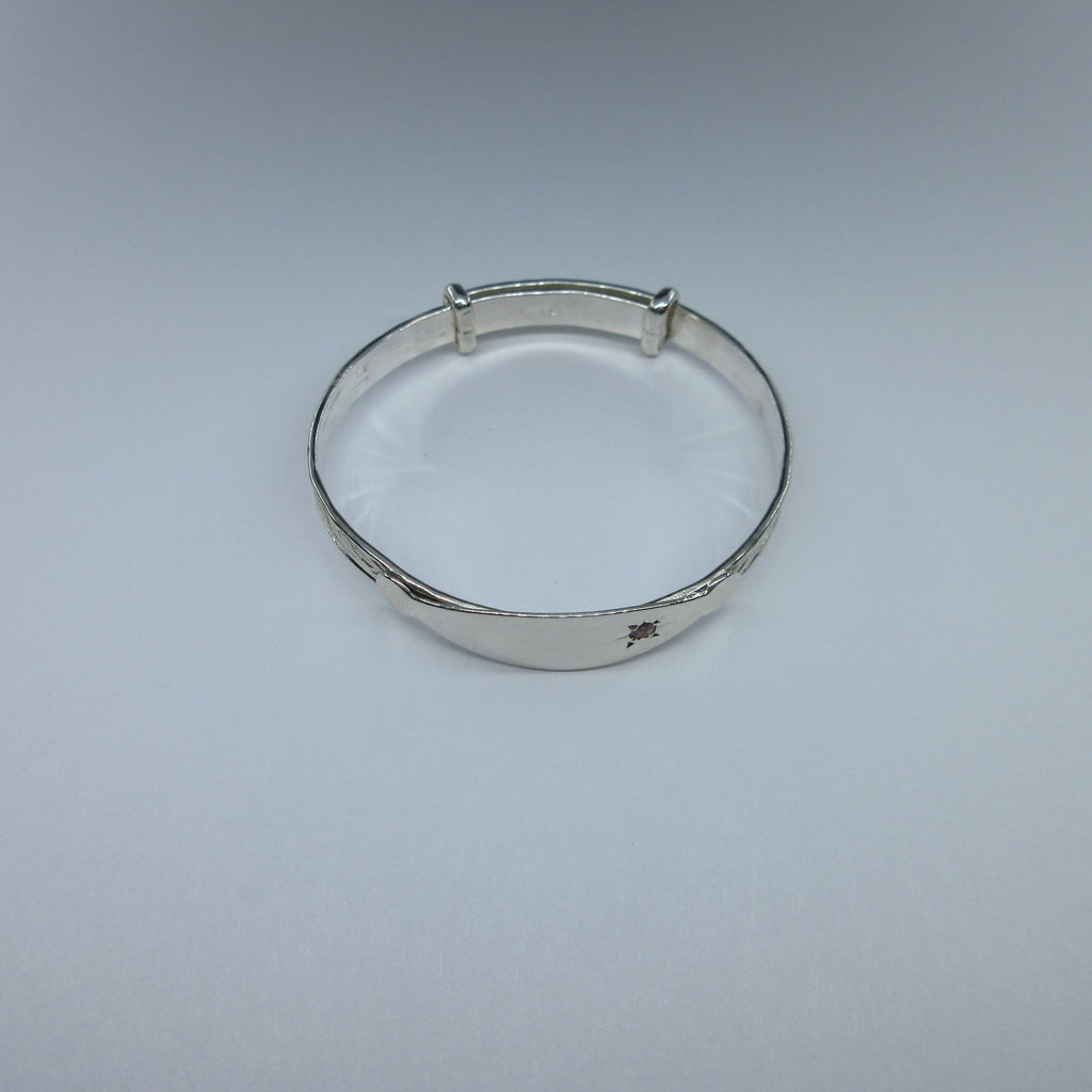 Babies/Childs Silver ID Expanding Bangle