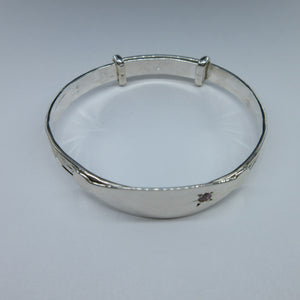 Babies/Childs Silver ID Expanding Bangle