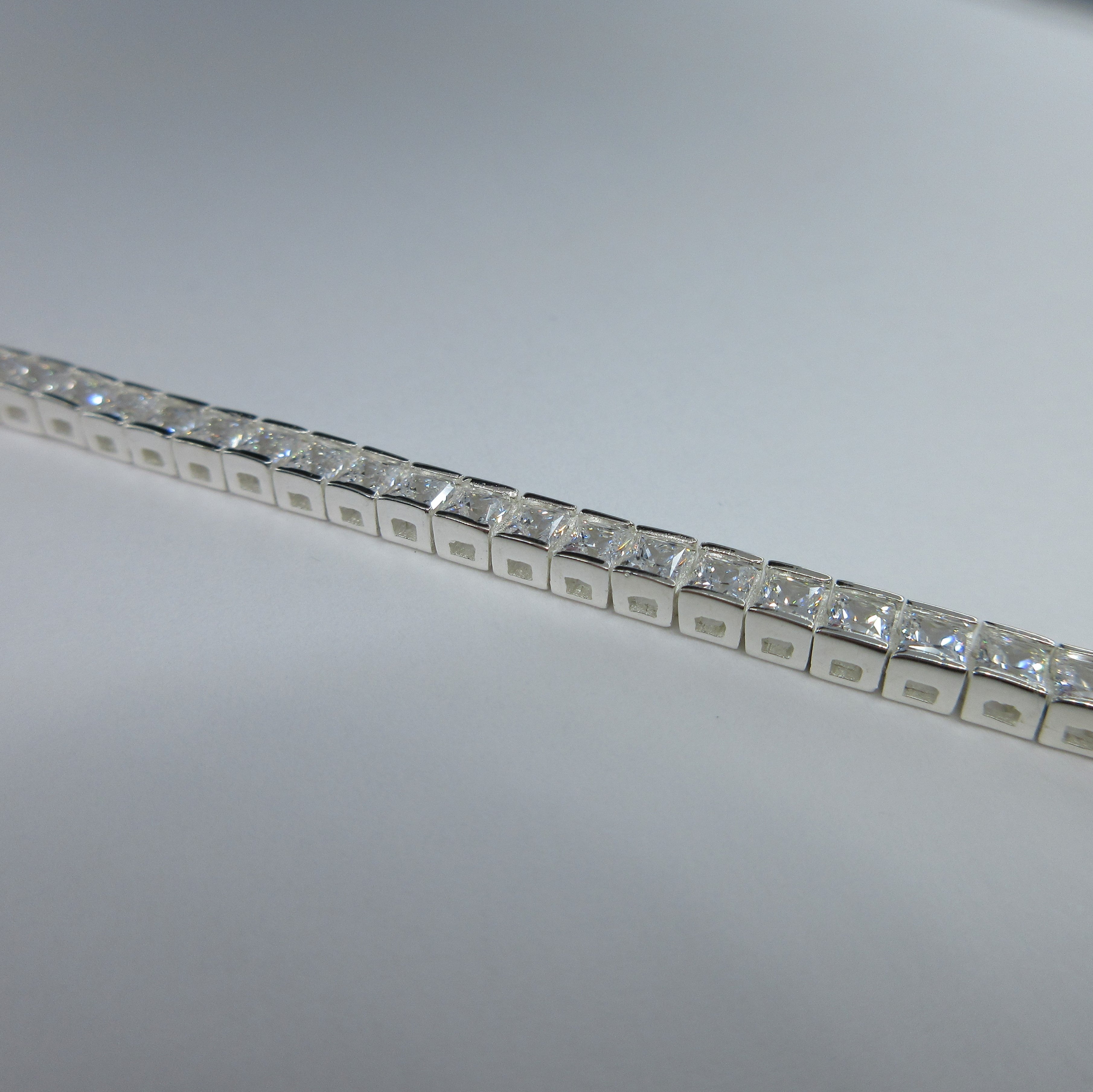 Ladies Silver C/Z Tennis Bracelet