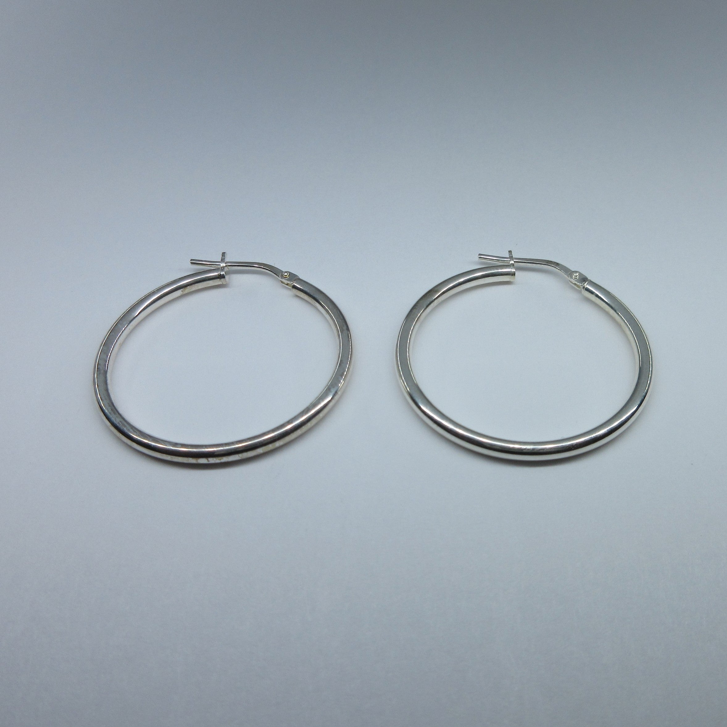 Silver Plain Hoop Earrings