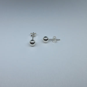 Silver Ball Stud Earrings