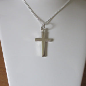 Silver Solid Cross Necklace