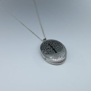 Silver Oval Locket Necklace