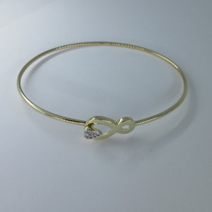 Ladies 9ct Yellow Gold Infinity Bangle