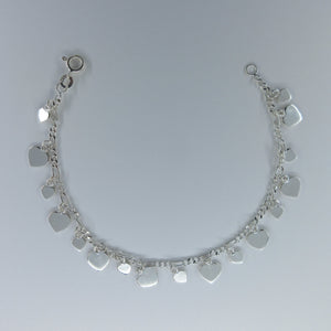 Ladies Silver Heart Bracelet