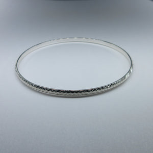 Ladies Silver Stacker Round Bangle