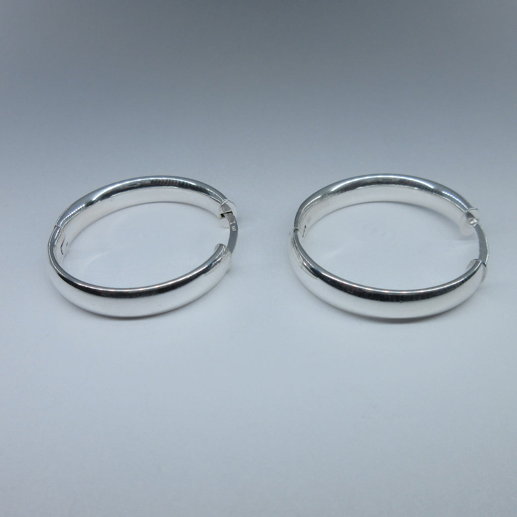 Silver Plain Hoop Earrings