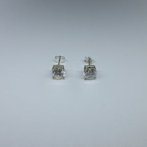 Silver C/Z Stud Earrings