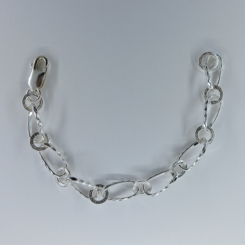 Ladies Silver Textured Bracelet