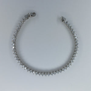 Ladies 9ct White Gold C/Z Tennis Bracelet