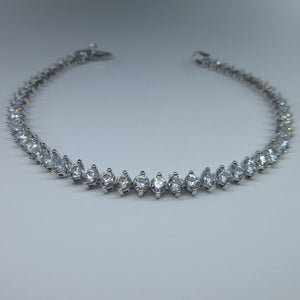 Ladies 9ct White Gold C/Z Tennis Bracelet