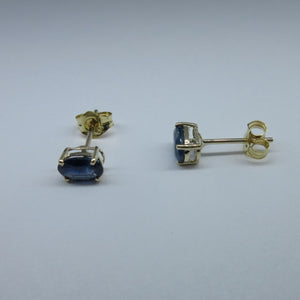 9ct Yellow Gold Oval Sapphire Stud Earrings