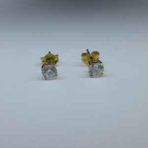 9ct Yellow Gold C/Z Stud Earrings