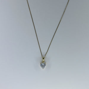 9ct Yellow Gold Heart C/Z Necklace