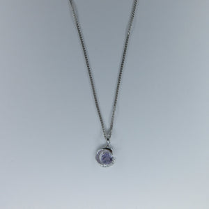 Silver Amethyst & C/Z Necklace