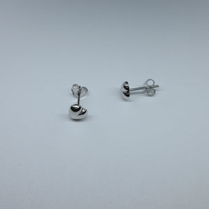 Silver Polished Heart Stud Earrings