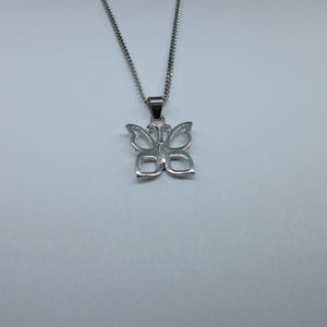 Silver Open Butterfly Necklace