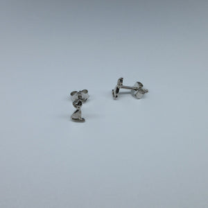 Silver Cat Stud Earrings