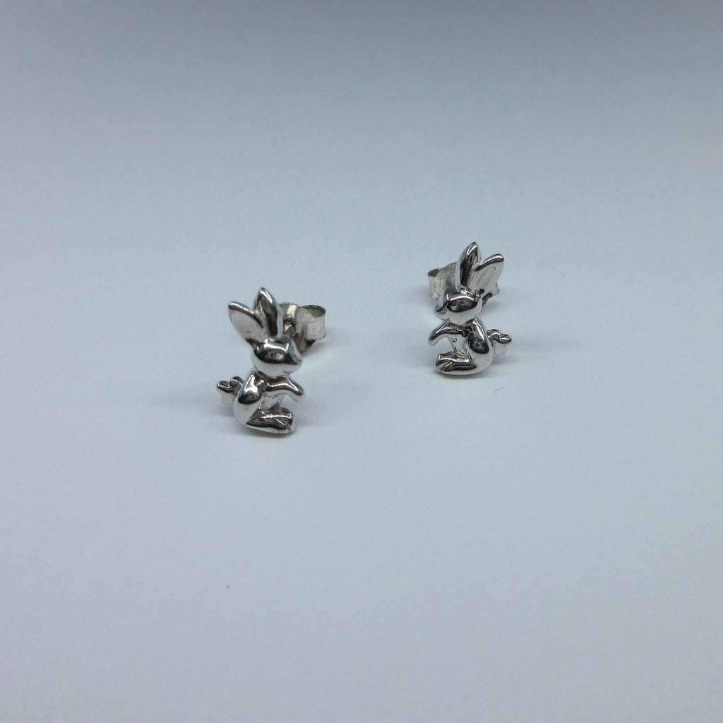 Silver Rabbit Stud Earrings