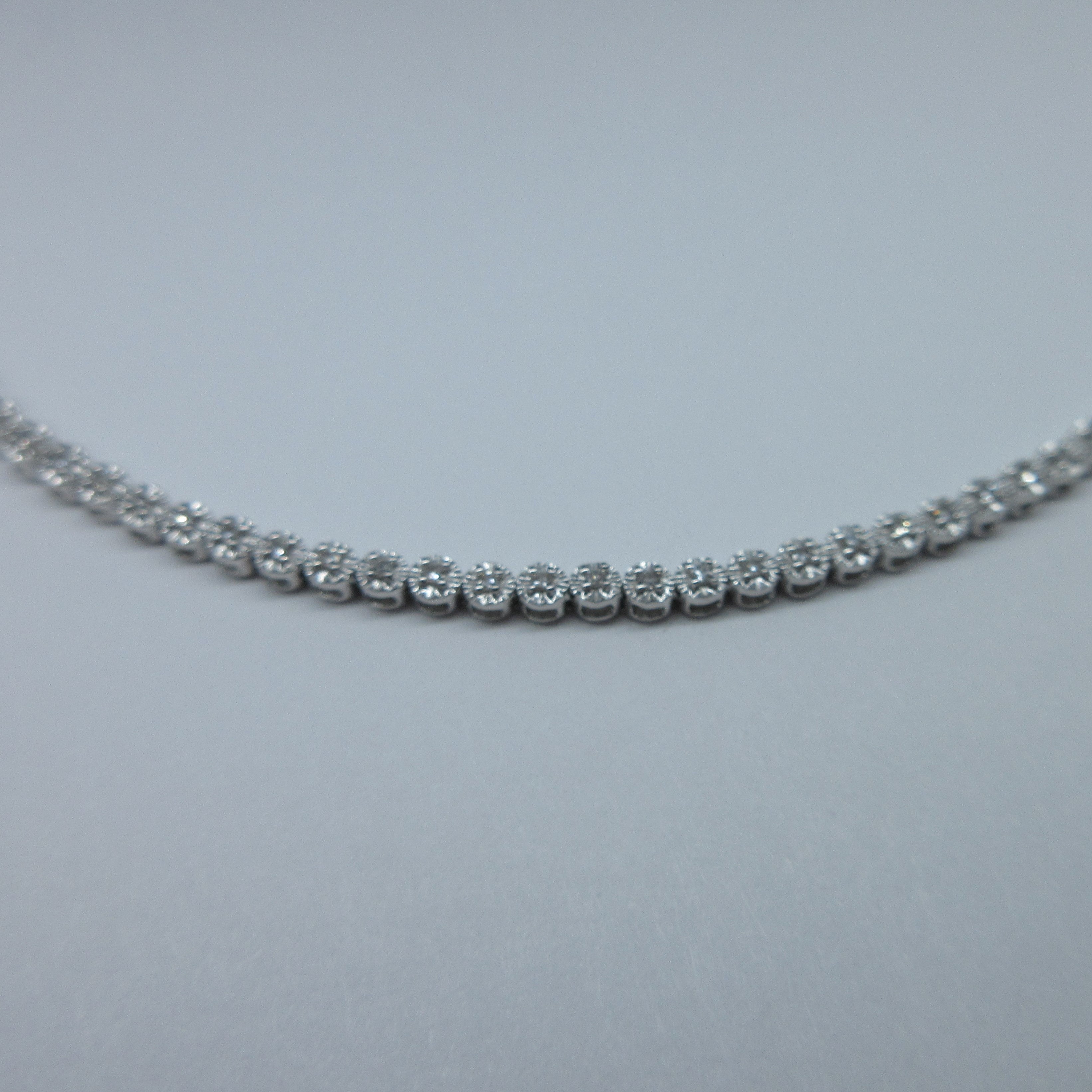 Ladies 9ct White Gold Diamond Tennis Bracelet